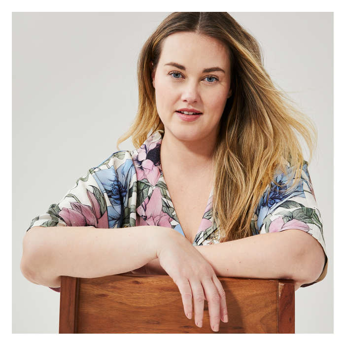 Women+ Collar Print Sleep Shirt